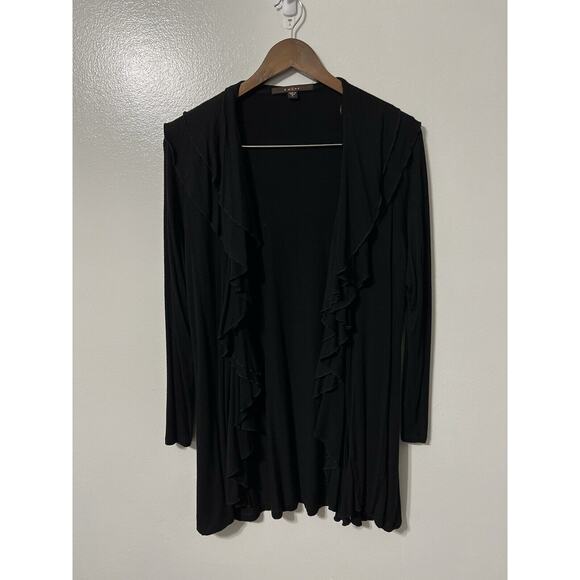 Y2K Black Goth Fairy Ruffle frilly Cardigan Large Whimsigoth Fairygrunge Soft - Picture 10 of 14